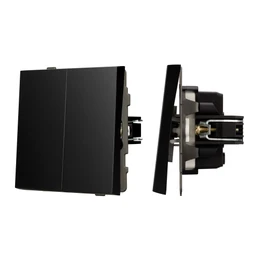 Фото #1 товара Механизм выключателя двухклавишный непроходной SWT-TENDO-MK02-PL-BK (230V, 10A) (Arlight, -)