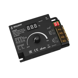 Фото #1 товара INTELLIGENT ARLIGHT Диммер SMART-PWM-101-83-DIM-SUF Black (12-48V, 1x20A, Rotary, 2.4G) (IARL, IP20 Металл, 5 лет)