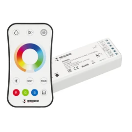 Фото #1 товара INTELLIGENT ARLIGHT Диммер SMART-SET-PWM-105-52-MULTI-SUF White (12-24V, 5x3A, ПДУ RING 10кн, 2.4G) (IARL, IP20 Пластик, 5 лет)