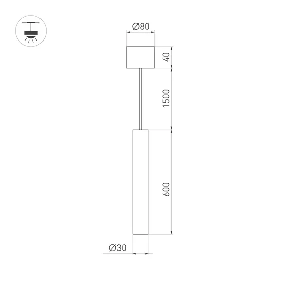 Фото #5 товара Светильник SP-PIPE-HANG-L600-R30-9W Warm3000 (GD, 24 deg, 230V) (Arlight, IP20 Металл, 3 года)