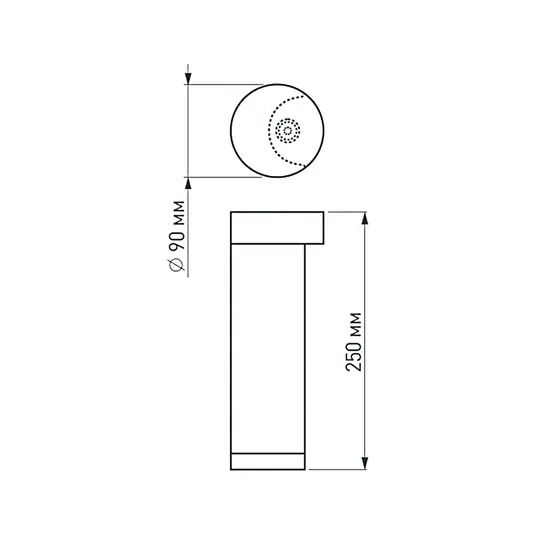 Фото #5 товара Светильник LGD-Path-Round90-H250B-7W Warm White (Arlight, IP54 Металл, 3 года)