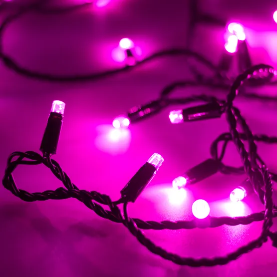 Фото #2 товара Светодиодная гирлянда ARD-STRING-CLASSIC-10000-BLACK-100LED-STD PINK (230V, 7W) (Ardecoled, IP65)