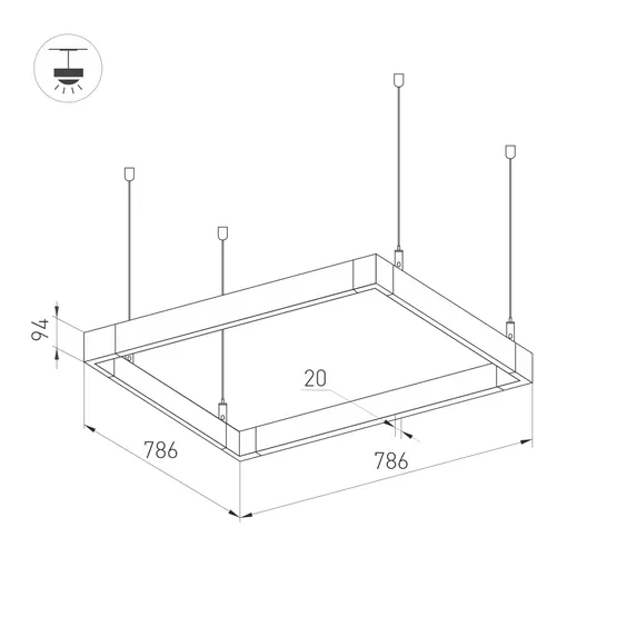 Фото #2 товара Светильник ALT-LINEAIR-QUADRAT-FLAT-UPDOWN-DIM-785-110W Warm3000 (BK, 100 deg, 230V) (Arlight, IP20 Металл, 3 года)