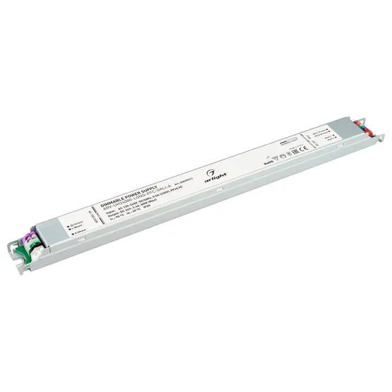 Фото #1 товара Блок питания ARV-UH24080-LONG-PFC-DALI-A (24V, 3.4A, 80W) (Arlight, IP20 Металл, 7 лет)