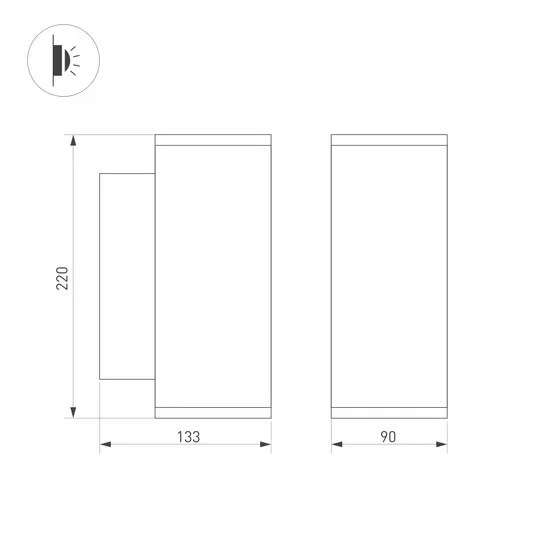 Фото #3 товара Светильник LGD-FORMA-WALL-TWIN-R90-2x12W Warm3000 (WH, 44 deg, 230V) (Arlight, IP54 Металл, 3 года)