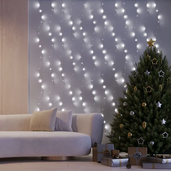 Фото #4 товара Светодиодная гирлянда ARD-CURTAIN-HOME-2000x2500-CLEAR-300LED White (230V, 12W) (Ardecoled, IP20)