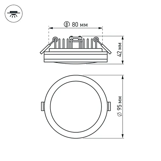 Фото #6 товара Светодиодная панель LTD-95SOL-10W Day White (Arlight, IP44 Пластик, 3 года)