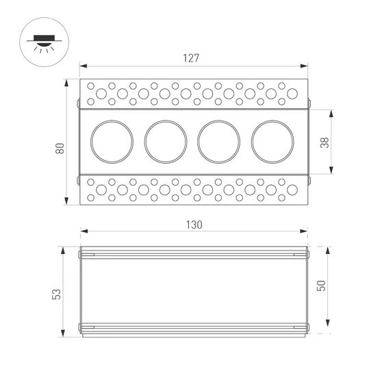 Фото #6 товара Светильник MS-ORIENT-BUILT-TRIMLESS-TC-S38x127-10W Warm3000 (WH-BK, 30 deg, 230V) (Arlight, IP20 Металл, 5 лет)