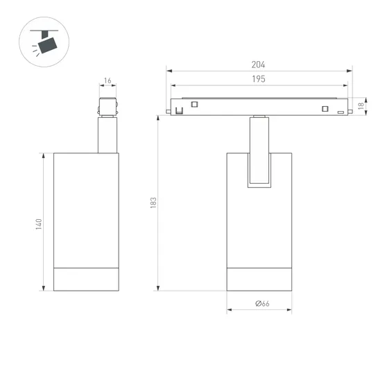 Фото #3 товара Светильник MAG-ORIENT-SPOT-R65-20W Day4000 (WH, 24 deg, 48V) (Arlight, IP20 Металл, 5 лет)