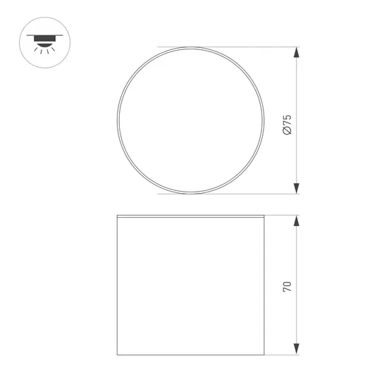 Фото #3 товара Светильник SP-CYLINDO-R75-7W Day4000 (WH, 110 deg, 230V) (Arlight, IP54 Металл, 3 года)