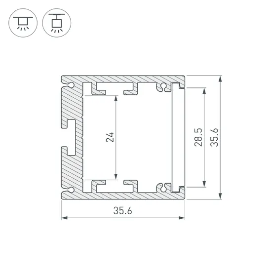 Фото #3 товара Профиль SL-ARC-3535-D1500-N90 SILVER (1180мм, дуга 1 из 4) (Arlight, Алюминий)