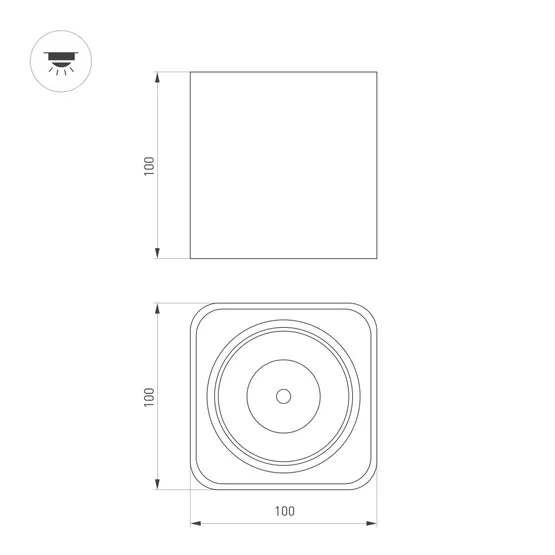 Фото #6 товара Светильник SP-CUBUS-S100x100-8W Warm3000 (WH, 45 deg, 230V) (Arlight, IP20 Металл, 3 года)