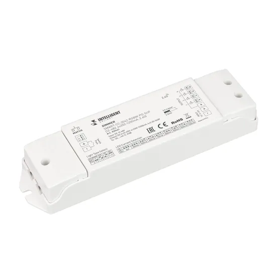 Фото товара INTELLIGENT ARLIGHT Диммер SMART-CC-2042-RGBW-PD-SUF (12-48V, 4x350-1200mA, 2.4G) (IARL, IP20 Пластик, 5 лет)