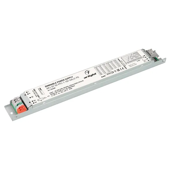 Фото товара Блок питания ARJ-SP-50-PFC-1-10V-DALI2-PD (50W, 9-58V, 0.7-1.4A) (Arlight, IP20 Металл, 5 лет)