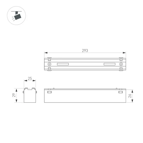 Фото #3 товара Светильник MAG-VIBE-FLAT-L293-12W Warm3000 (BK, 100 deg, 48V) (Arlight, IP20 Металл, 5 лет)