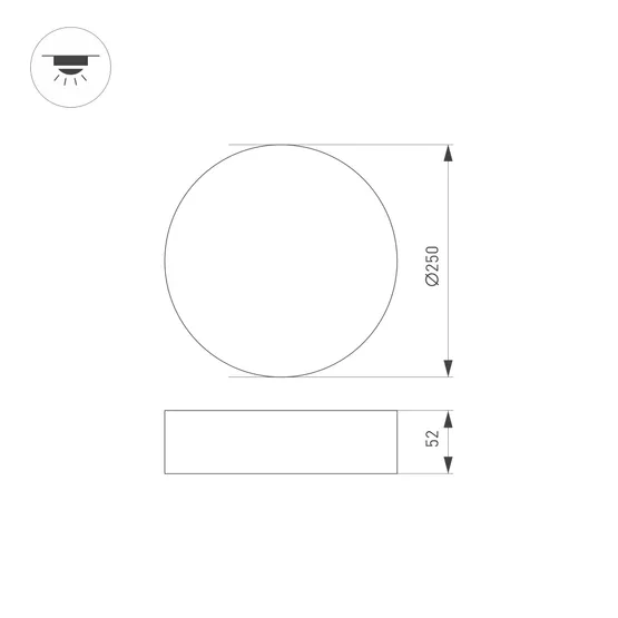 Фото #6 товара Светильник IM-RONDO-EMERGENCY-3H-R250-33W Warm3000 (WH, 120 deg, 230V) (Arlight, IP40 Металл, 2 года)