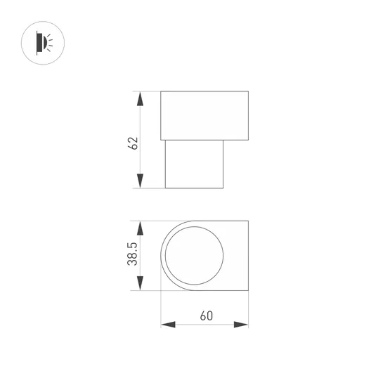 Фото #5 товара Светильник SP-SPICY-WALL-MINI-S60x39-3W Warm3000 (GD, 40 deg, 230V) (Arlight, IP20 Металл, 3 года)