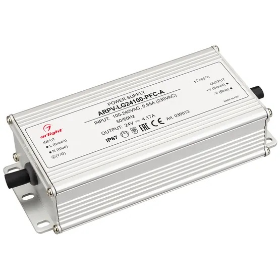 Фото #1 товара Блок питания ARPV-LG24100-PFC-A (24V, 4.17A, 100W) (Arlight, IP67 Металл, 5 лет)