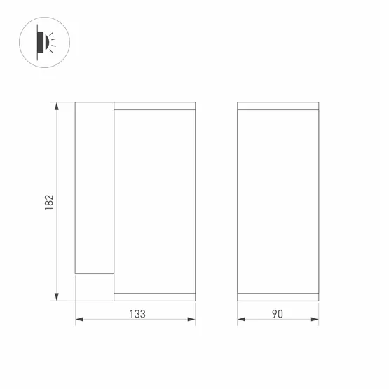 Фото #3 товара Светильник LGD-FORMA-WALL-R90-12W Day4000 (WH, 44 deg, 230V) (Arlight, IP54 Металл, 3 года)