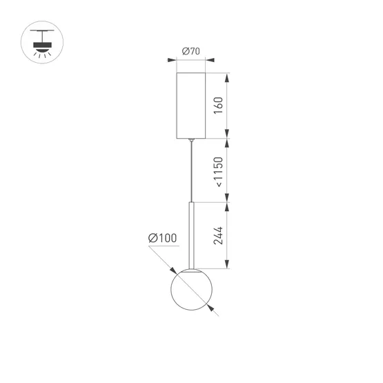 Фото #5 товара Светильник SP-BEADS-HANG-T-R100-8W Warm3000 (BK, 180 deg, 230V) (Arlight, IP20 Металл, 5 лет)