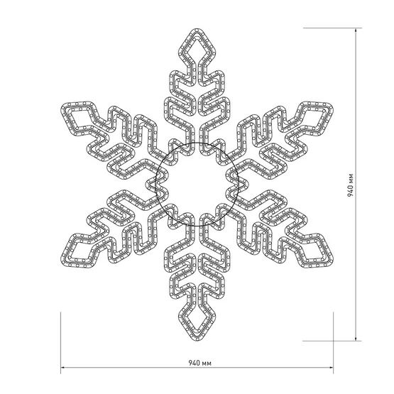 Фото #3 товара Фигура ARD-SNOWFLAKE-M1-940x940-648LED Blue (230V, 36W) (Ardecoled, IP65)