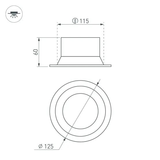 Фото #3 товара Светильник MS-BREEZE-BUILT-R125-16W Warm3000 (WH, 90 deg, 230V) (Arlight, IP20 Металл, 3 года)