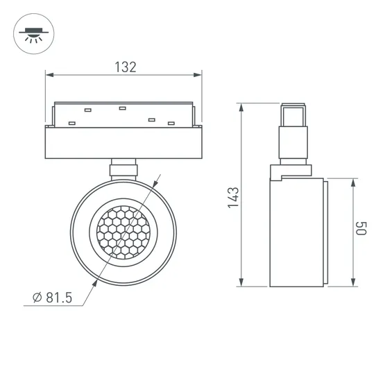 Фото #4 товара Светильник MAG-ORIENT-POINT-R80-12W Warm3000 (BK, 18 deg, 48V) (Arlight, IP20 Металл, 5 лет)