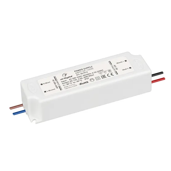 Фото #1 товара Блок питания ARPV-SP-12030 (12V, 2.5A, 30W) (Arlight, IP67 Пластик, 5 лет)