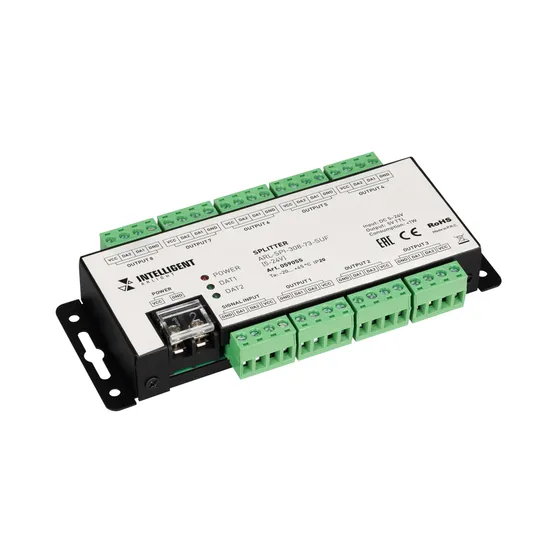 Фото товара INTELLIGENT ARLIGHT Сплиттер ARL-SPI-308-73-SUF (5-24V) (IARL, IP20 Металл, 3 года)