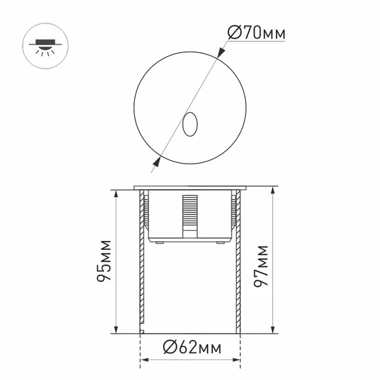 Фото #7 товара Светильник LT-GAP-R70-3W Warm3000 (BK, 30deg, 230V) (Arlight, IP65 Металл, 3 года)