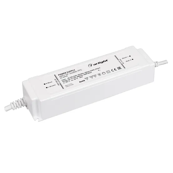 Фото товара Блок питания ARPJ-SP-342800-PFC (100W, 17-34V, 2.8A) (Arlight, IP67 Пластик, 5 лет)