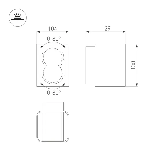 Фото #14 товара Светильник LGD-Wall-Vario-J2WH-12W Warm White (Arlight, IP54 Металл, 3 года)