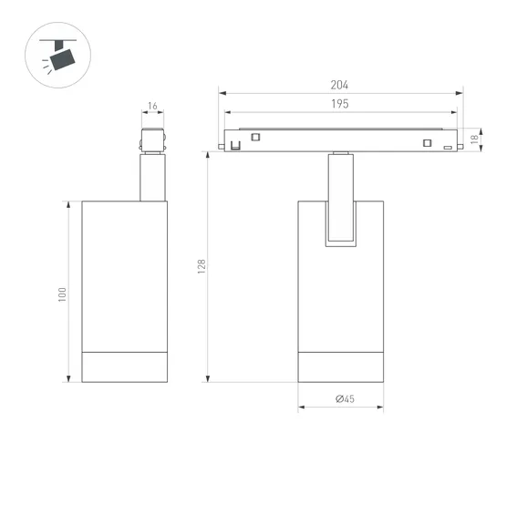 Фото #3 товара Светильник MAG-ORIENT-SPOT-R45-12W Warm3000 (WH, 24 deg, 48V, DALI) (Arlight, IP20 Металл, 5 лет)