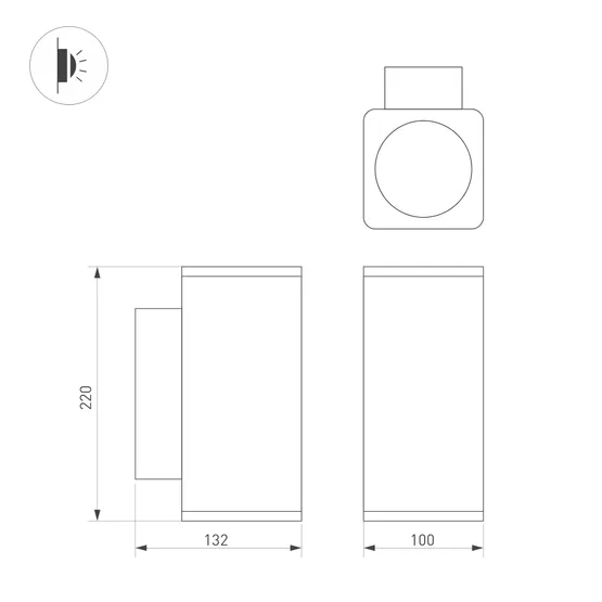 Фото #5 товара Светильник LGD-EVO-WALL-TWIN-S100x100-2x12W Day4000 (GR, 44 deg, 230V) (Arlight, IP54 Металл, 3 года)