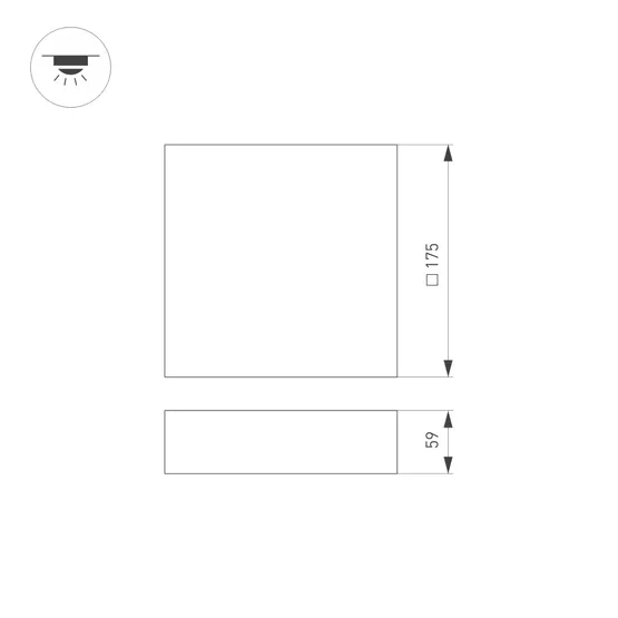 Фото #4 товара Светильник IM-QUADRO-EMERGENCY-3H-S175x175-19W Day4000 (BK, 120 deg, 230V) (Arlight, IP40 Металл, 2 года)