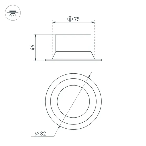 Фото #3 товара Светильник MS-BREEZE-BUILT-R82-9W Warm3000 (WH, 85 deg, 230V) (Arlight, IP20 Металл, 3 года)