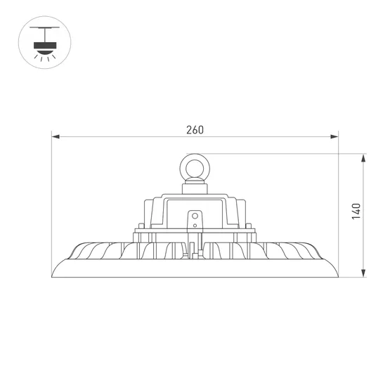 Фото #3 товара Светильник SP-ARIVA-MOTION-R260-100W White5000 (BK, 60 deg, 230V) (Arlight, IP65 Металл, 5 лет)