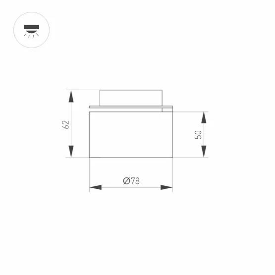 Фото #3 товара Модуль светодиодный PLURIO-LAMP-R77-9W Warm3000 (COP, 36 deg, 2-2, 38V, 200mA) (Arlight, Металл)