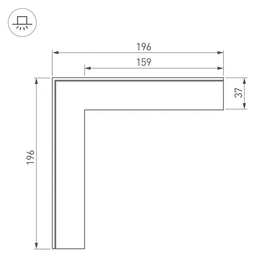 Фото #2 товара Угол SL-LINIA32-FANTOM внешний (Arlight, Металл)