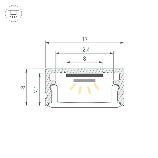 Фото #3 товара Набор для светодиодной подсветки ARL-KIT-SLIM-FC 24V Warm3000 (14,4 W/m, IP20, 2m) (Arlight, Алюминий+пластик)