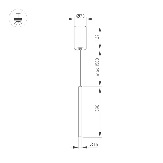 Фото #3 товара Светильник SP-UMBRA-HANG-V-L600-10W Warm3000 (WH, 120 deg, 230V) (Arlight, IP20 Металл, 3 года)