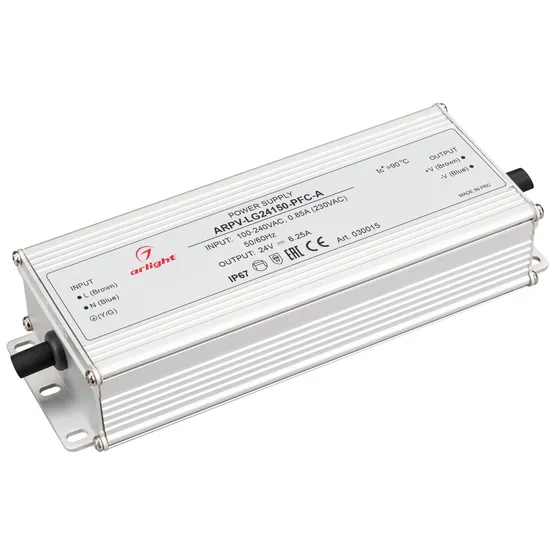 Фото #1 товара Блок питания ARPV-LG24150-PFC-A (24V, 6.25A, 150W) (Arlight, IP67 Металл, 5 лет)