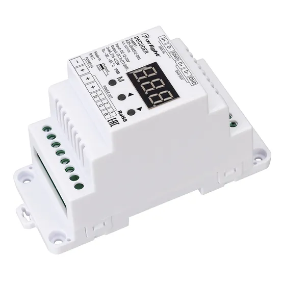 Фото #2 товара Декодер SMART-K23-DMX512-DIN (12-24V, 3x6A) (Arlight, IP20 Пластик, 5 лет)