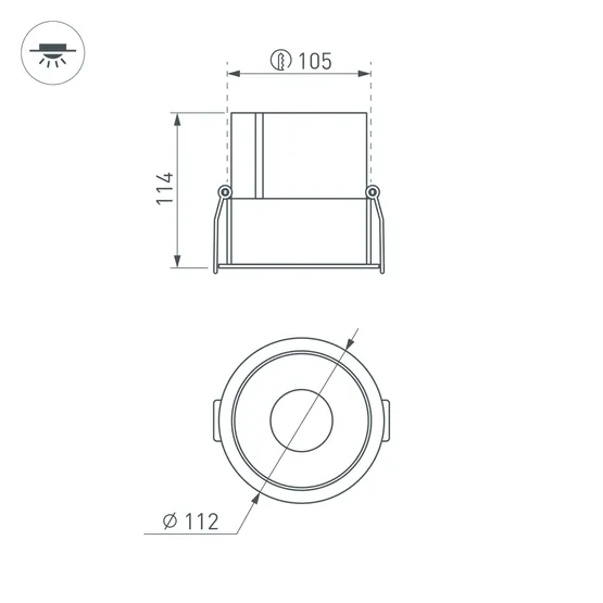 Фото #6 товара Светильник MS-ATLAS-BUILT-R112-35W Warm3000 (BK-BK, 30 deg, 230V) (Arlight, IP20 Металл, 5 лет)