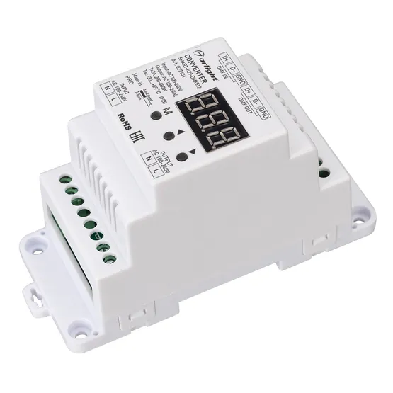 Фото #1 товара Конвертер SMART-K29-DMX512 (230V, 1x2A, TRIAC, DIN) (Arlight, IP20 Пластик, 5 лет)