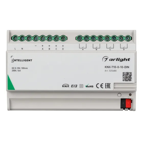 Фото #2 товара INTELLIGENT ARLIGHT Конвертер KNX-710-0-10-DIN (230V, 4x0/1-10, 4x16A) (IARL, IP20 Пластик, 2 года)