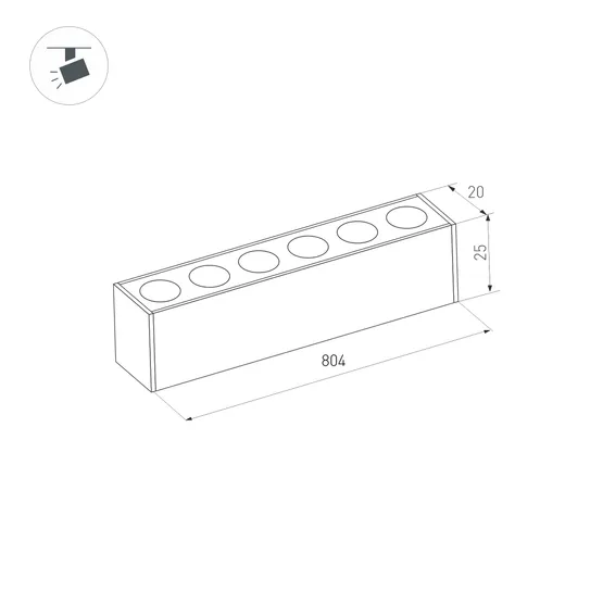 Фото #4 товара Светильник MAG-DOTS-25-L800-24W Warm3000 (BK, 30 deg, 24V) (Arlight, IP20 Металл, 3 года)