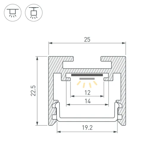 Фото #5 товара Профиль SL-LINE-2522-2500 ORANGE  (Arlight, Алюминий)