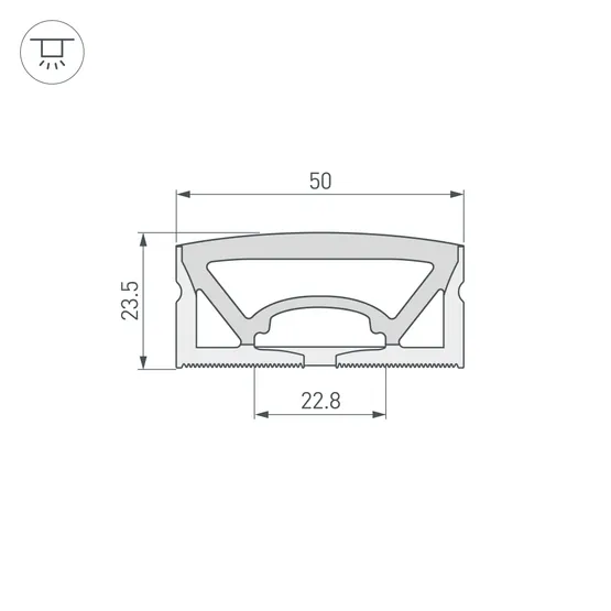 Фото #2 товара Силиконовый профиль WPH-FLEX-5025-TOP-S23-10m WHITE (Arlight, Силикон)