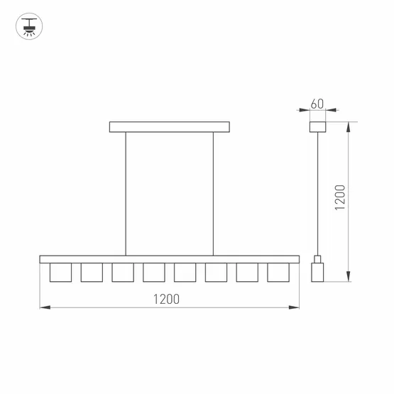 Фото #5 товара Светильник SP-LEGACY-S1200x60-8x6W Warm3000 (BK, 34 deg) (Arlight, IP20 Металл, 3 года)